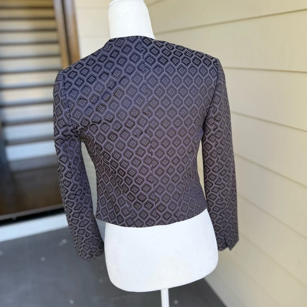 Banana Republic size 2P Geometric Patterned Black Jacket - Picture 8 of 9
